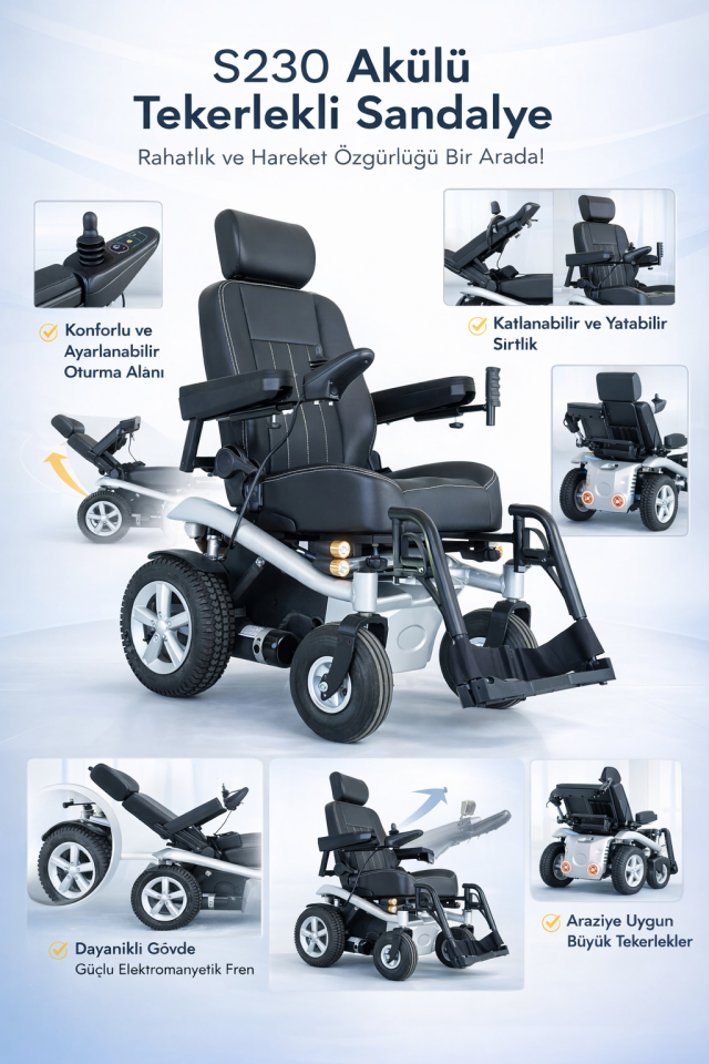 Scuba S230 Multi Fonksiyonel Akülü Tekerlekli Sandalye