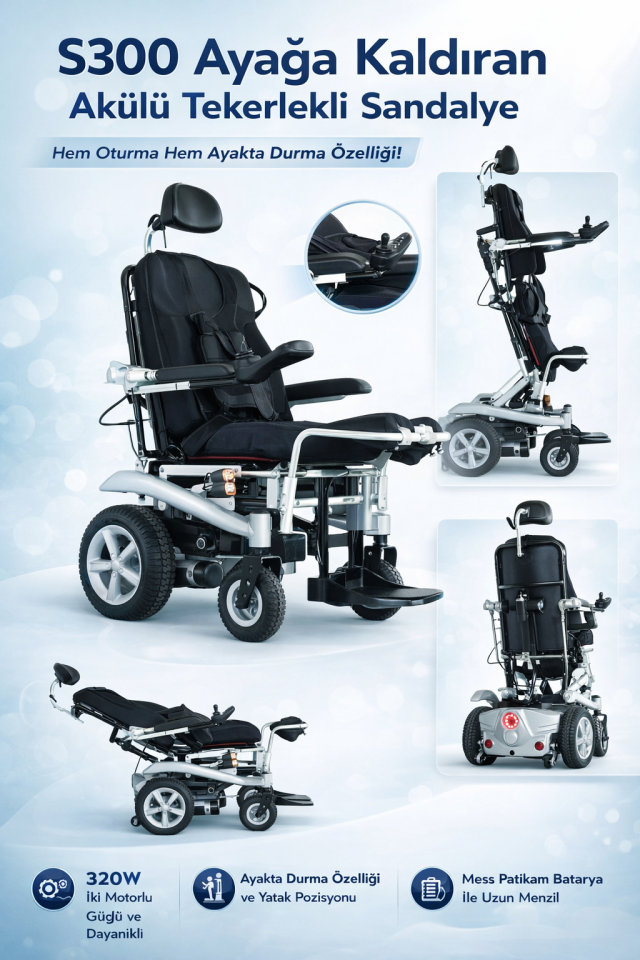 Scuba S300 Ayaga Kaldıran Akülü Tekerlekli Sandalye