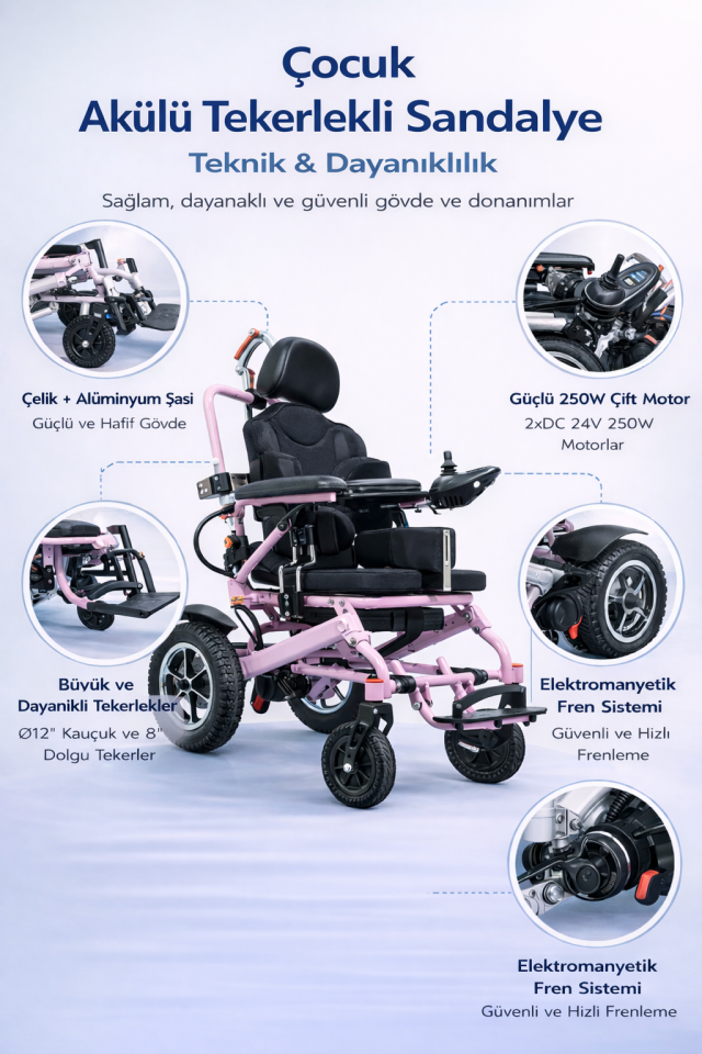 Scuba S458 Çocuk Akülü Tekerlekli Sandalye