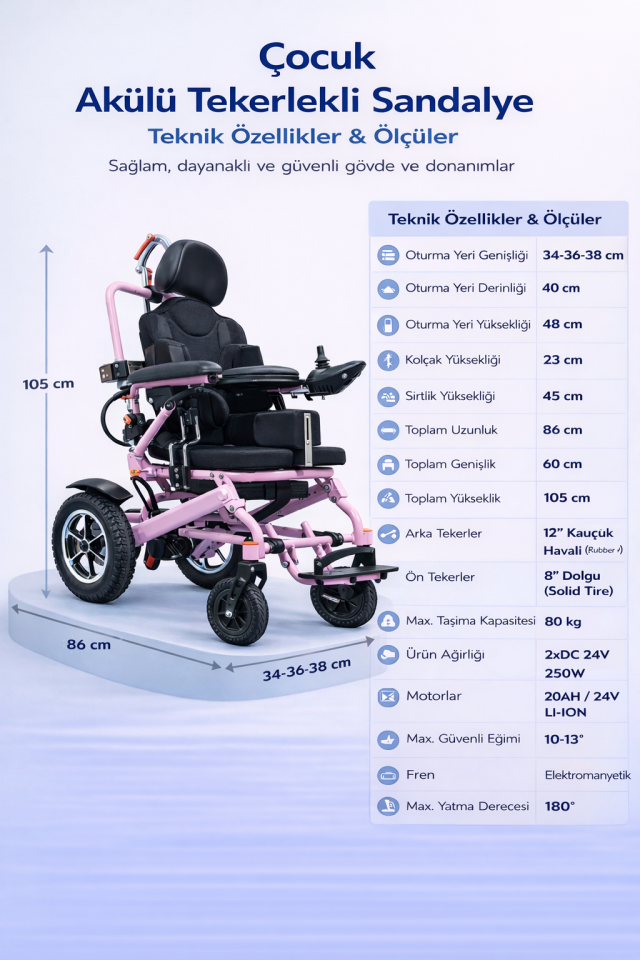 Scuba S458 Çocuk Akülü Tekerlekli Sandalye