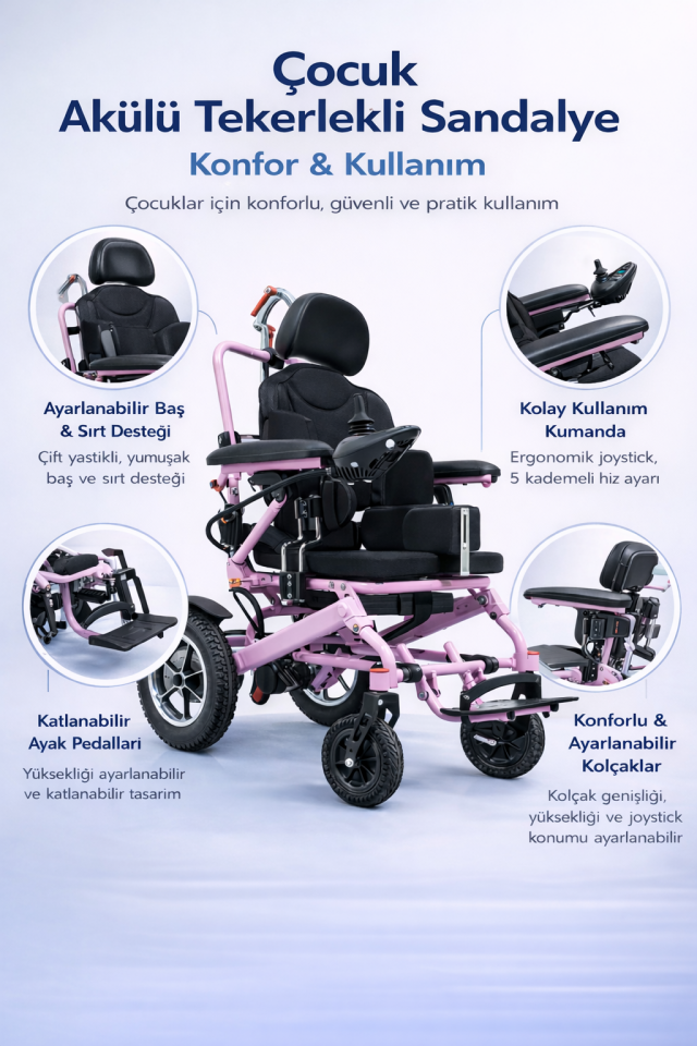 Scuba S458 Çocuk Akülü Tekerlekli Sandalye