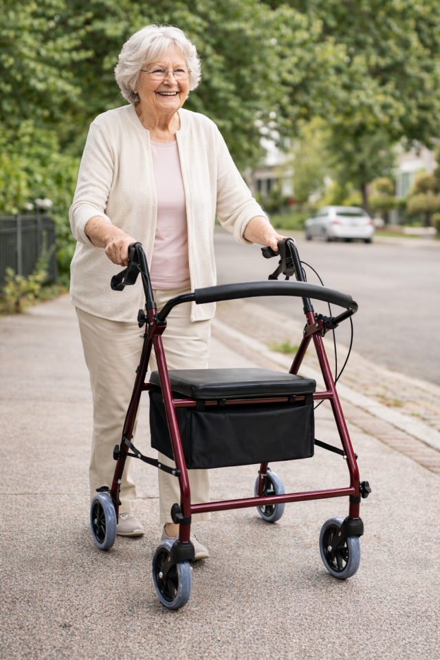 PR-880 Katlanır Alüminyum Çantalı  Rollatör Yürüteç