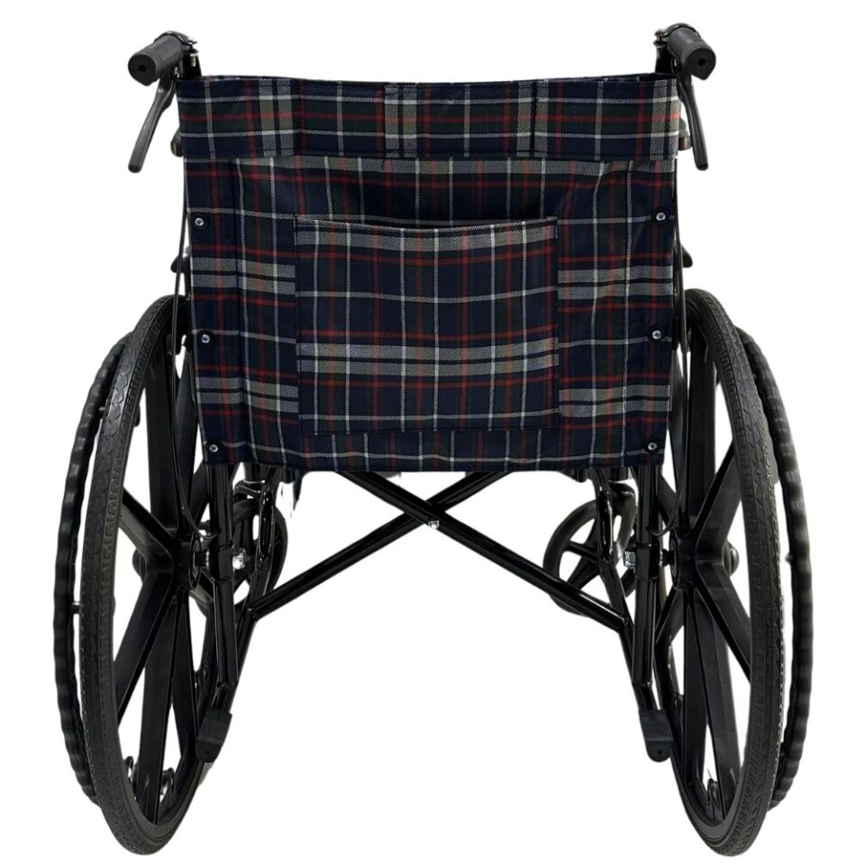 Poylin P100E Ekonomik Tekerlekli Sandalye (Ekose Kumaş)