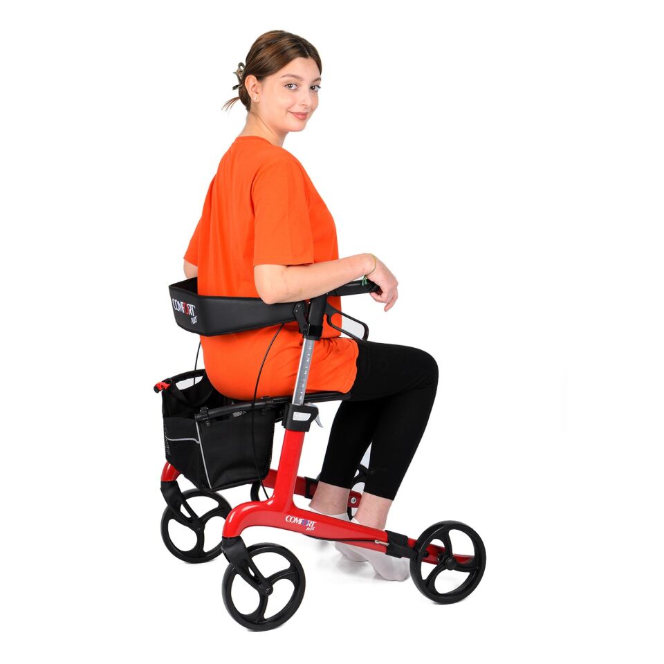 Comfort Plus Spırıt X4 Carbon Fiber Rolatör Yürüteç Kırmızı