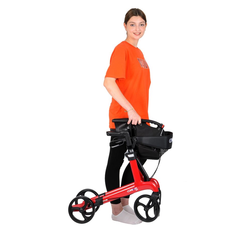 Comfort Plus Spırıt X4 Carbon Fiber Rolatör Yürüteç Kırmızı