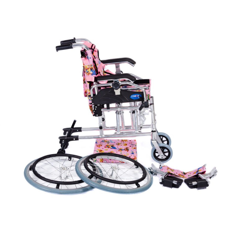 Comfort Plus KY980LQ-30 Alüminyum Pediatrik (Çocuk) Özellikli Tekerlekli Sandalye Pembe