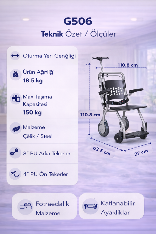 G506 Hastane Transfer Sandalyesi