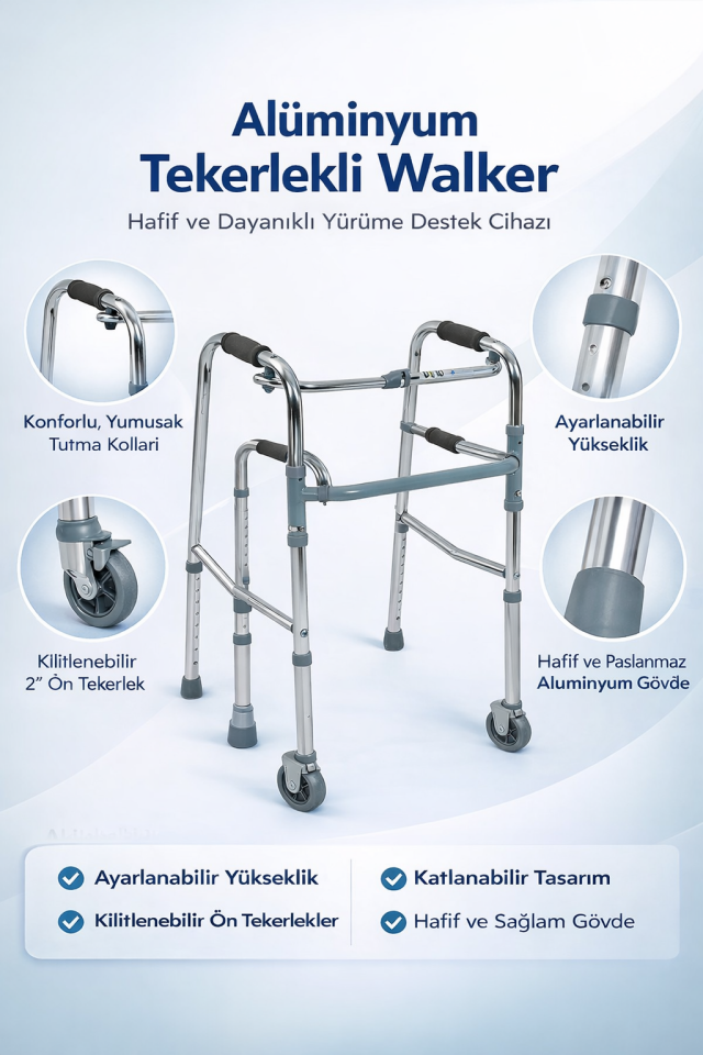 Alüminyum Hareketli Yürüteç / Alüminyum Walker PR-440