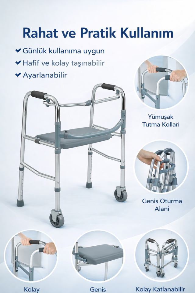 Alüminyum Hareketli Yürüteç / Alüminyum Walker PR-440