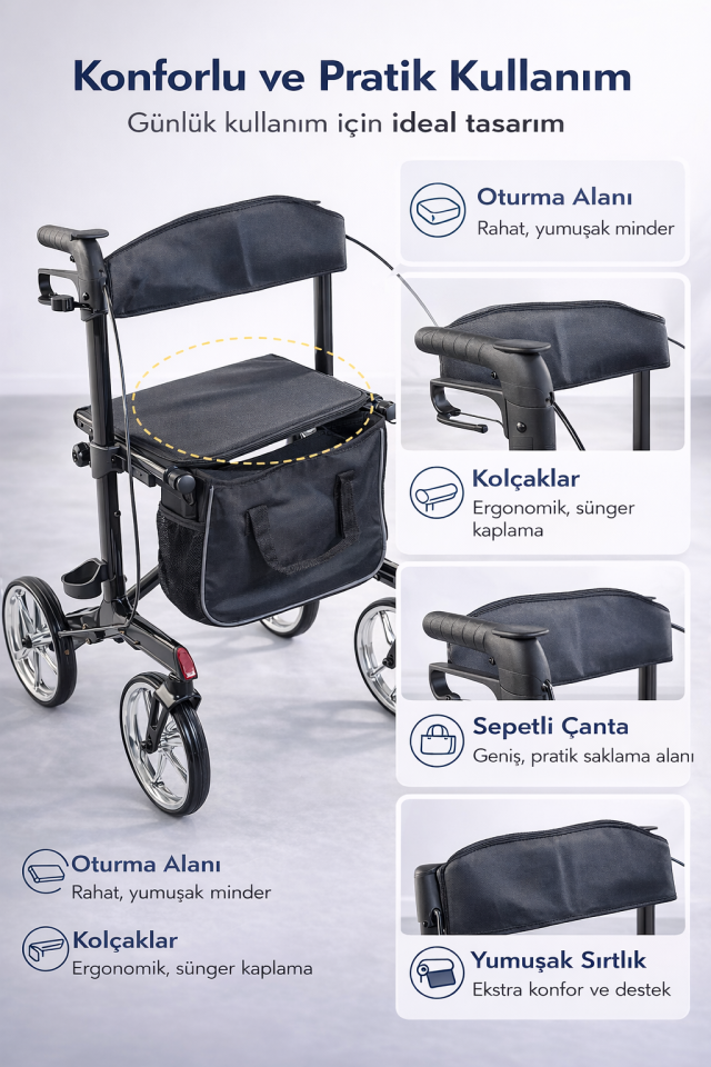 Alüminyum Walker Rolatör Yürüteç PR-891