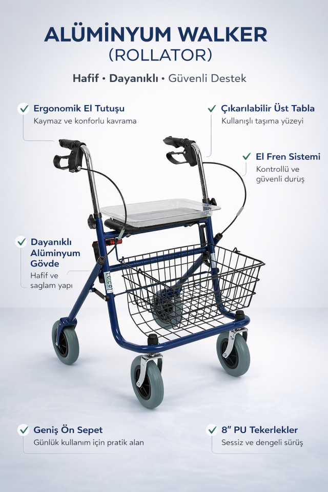 Alimnyum Walker Rolatör PR-882