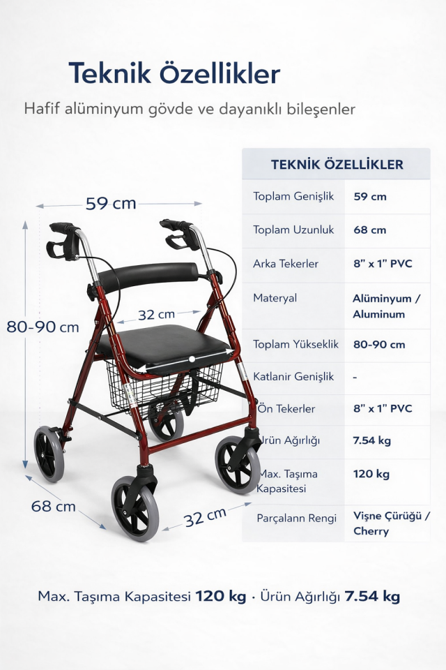 Alüminyum Walker Rolatör PR-881