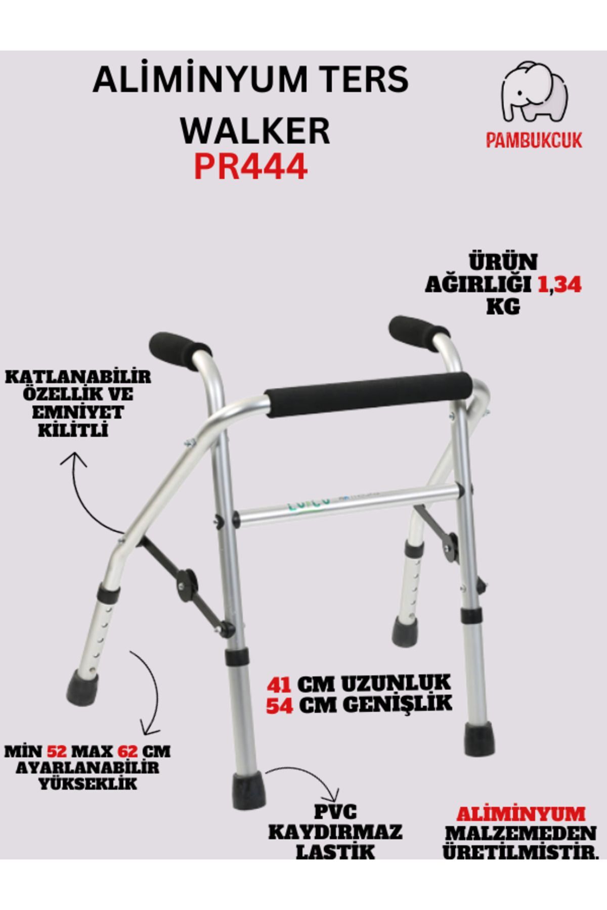 Alüminyum Ters Walker / Alüminyum Ters Yürüteç PR-444