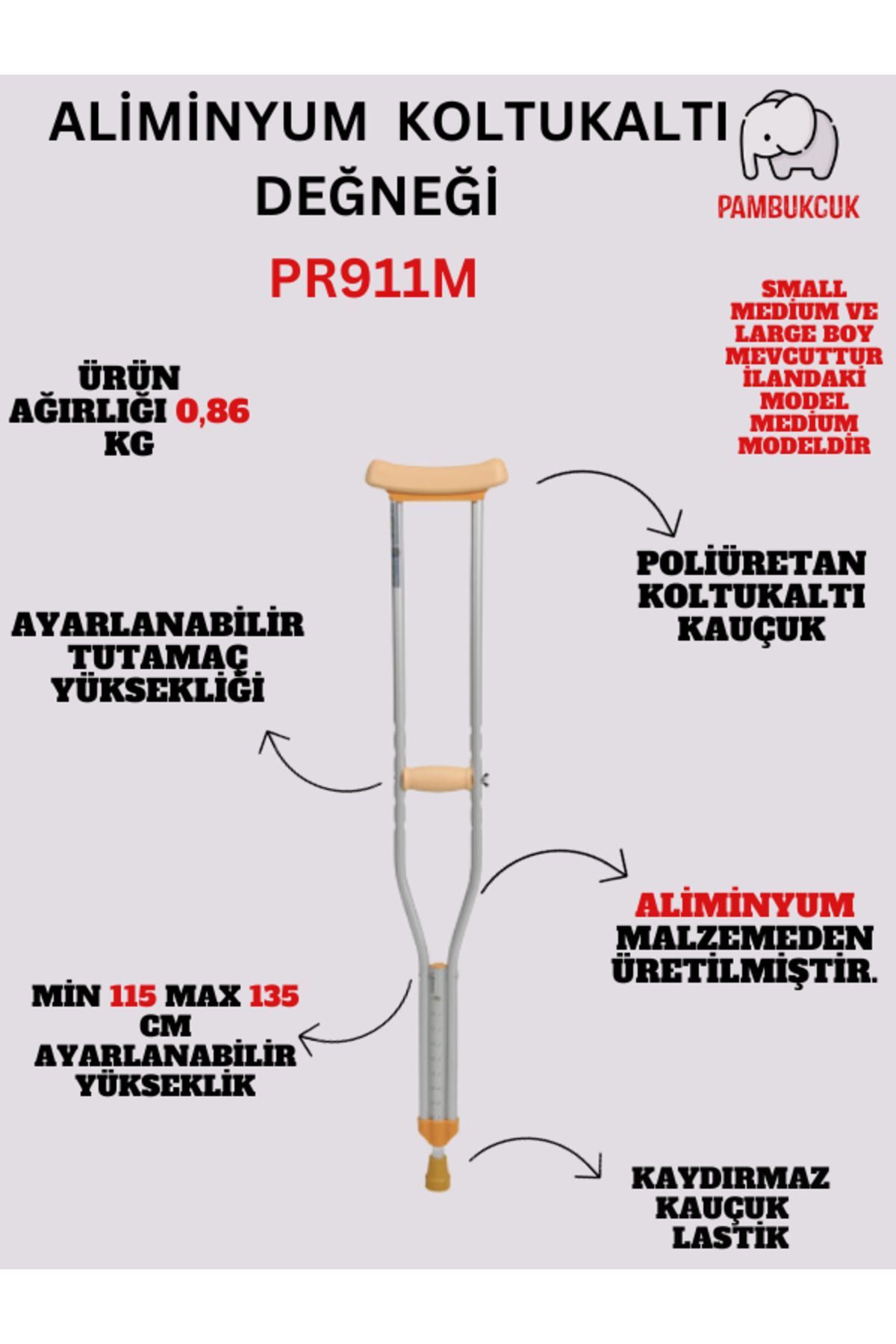 Alüminyum Koltukaltı Değneği PR-911M