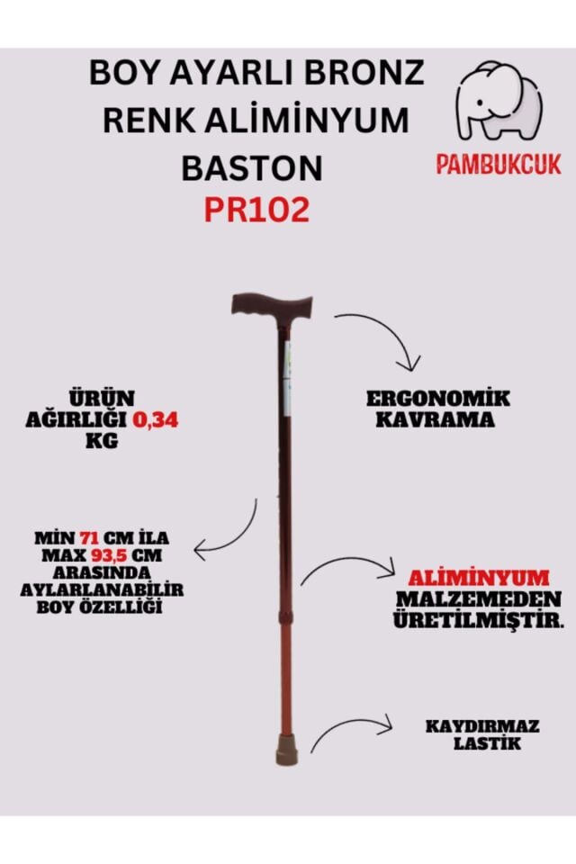 Bronz Renk Aliminyum Baston PR-102