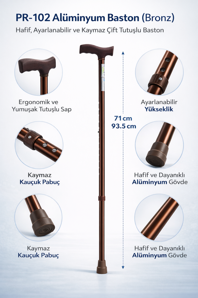 Bronz Renk Aliminyum Baston PR-102