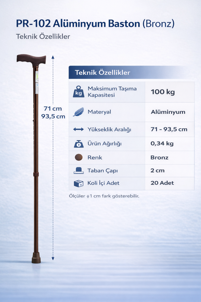 Bronz Renk Aliminyum Baston PR-102