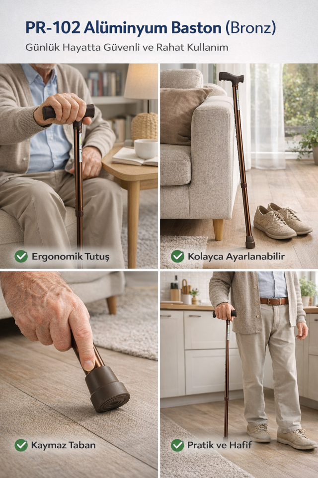 Bronz Renk Aliminyum Baston PR-102