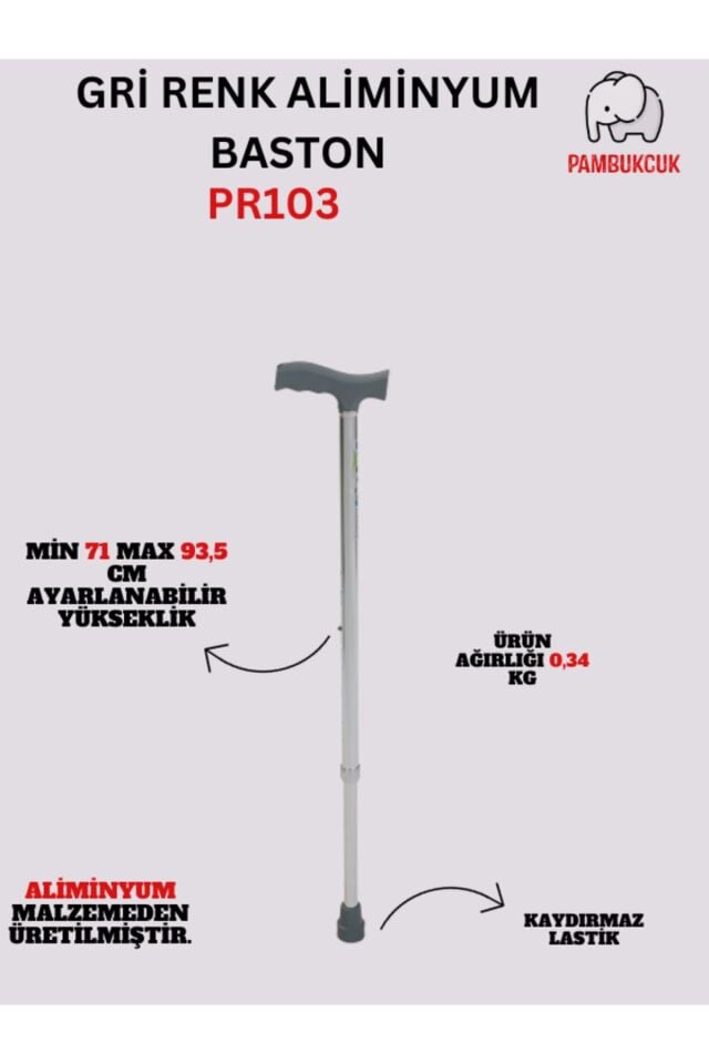 PR-103 Alüminyum Baston (Eloksallı)