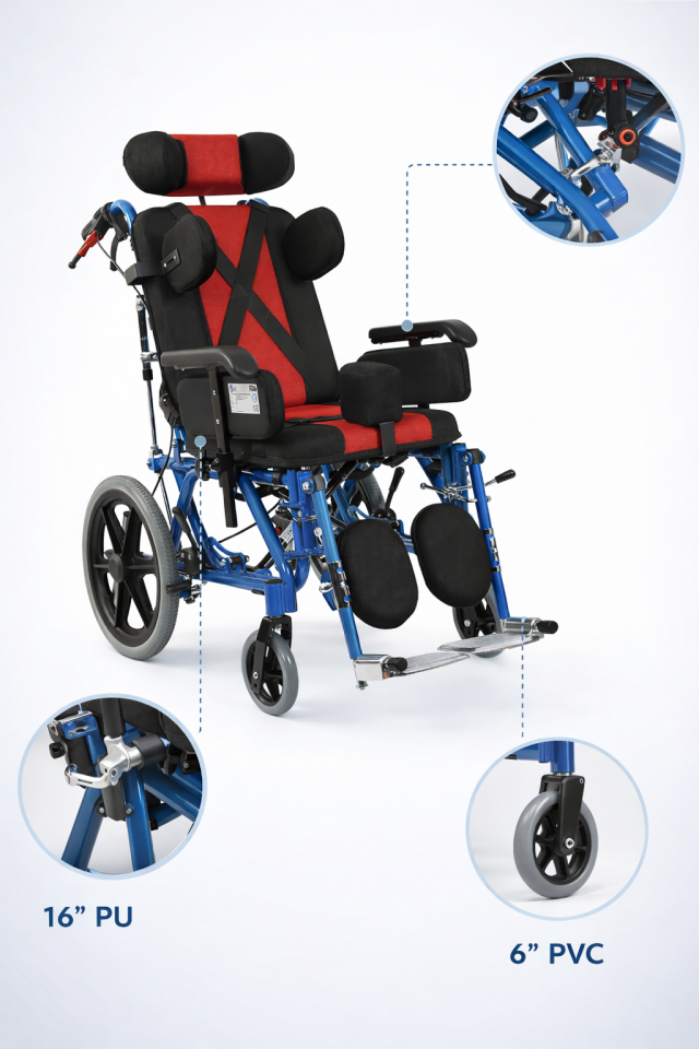 Golfi G458C Cerebral Palsy Pediatrik (Çocuk) Tekerlekli Sandalye