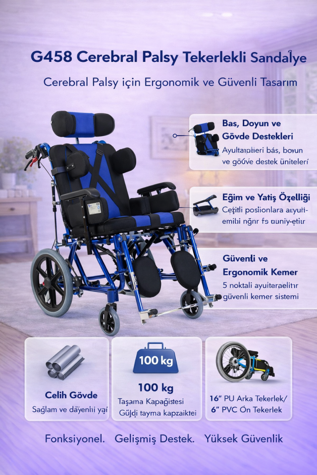 Golfi G458 Cerebral Palsy Tekerlekli Sandalye