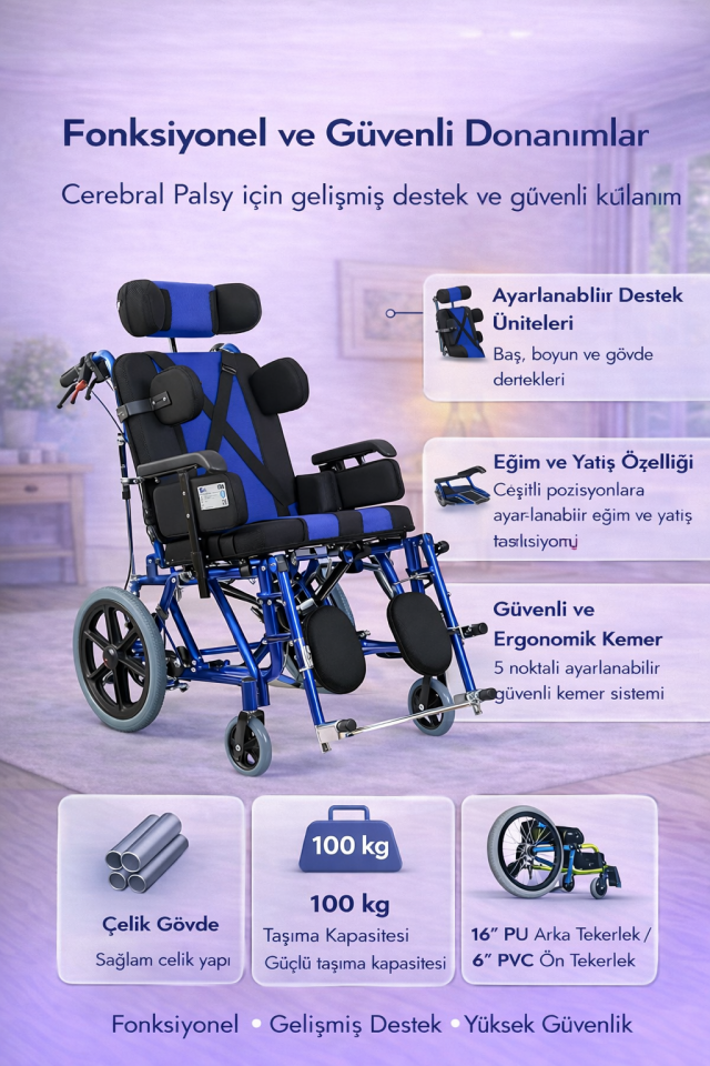 Golfi G458 Cerebral Palsy Tekerlekli Sandalye