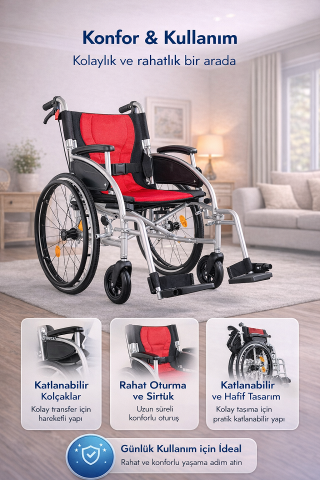 Golfi G636 Hafif Manuel Tekerlekli Sandalye