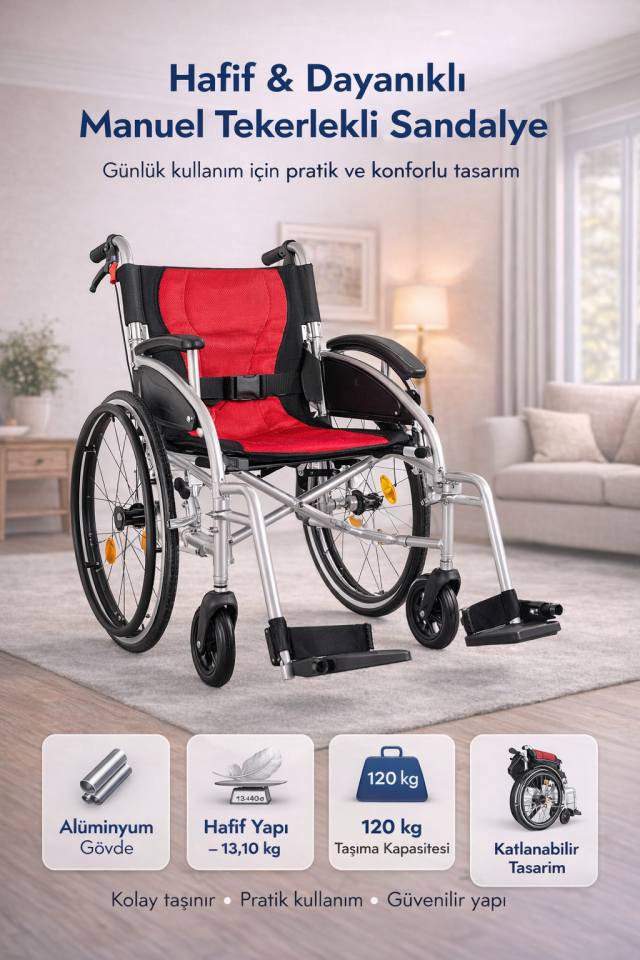 Golfi G636 Hafif Manuel Tekerlekli Sandalye