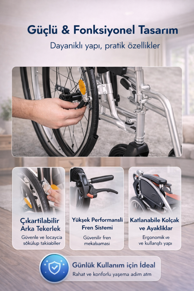 Golfi G636 Hafif Manuel Tekerlekli Sandalye