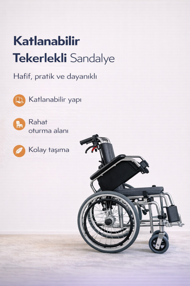 Golfi  G605 Frenli Alüminyum Refakatçi  Frenli Transfer Sandalyesi Sandalyesi