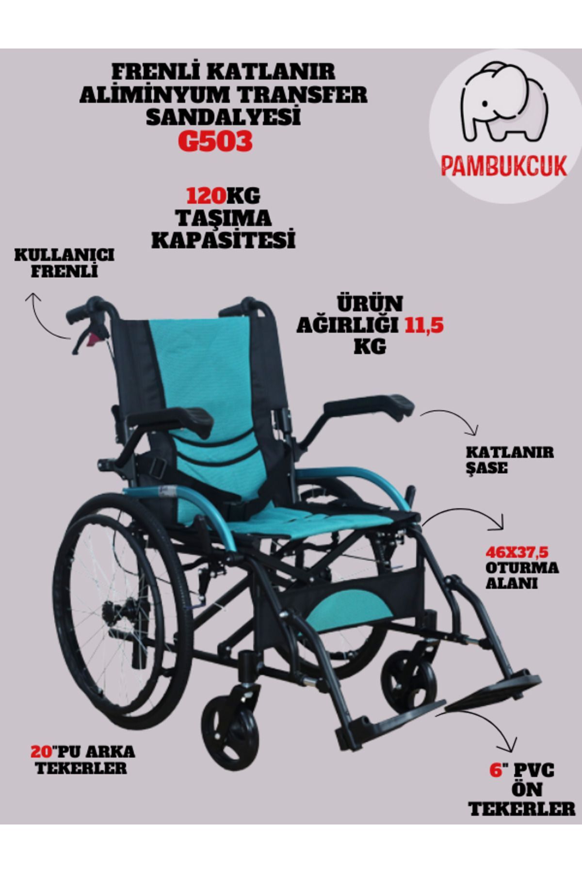 G503 Alüminyum Transfer Sandalyesi