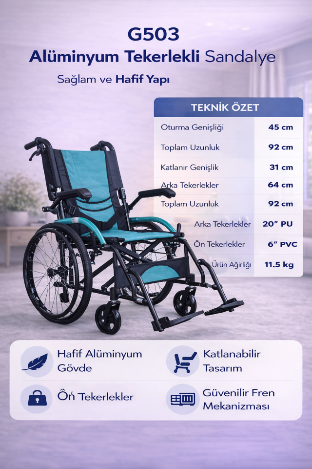 Golfi G503 Alüminyum Transfer Sandalyesi