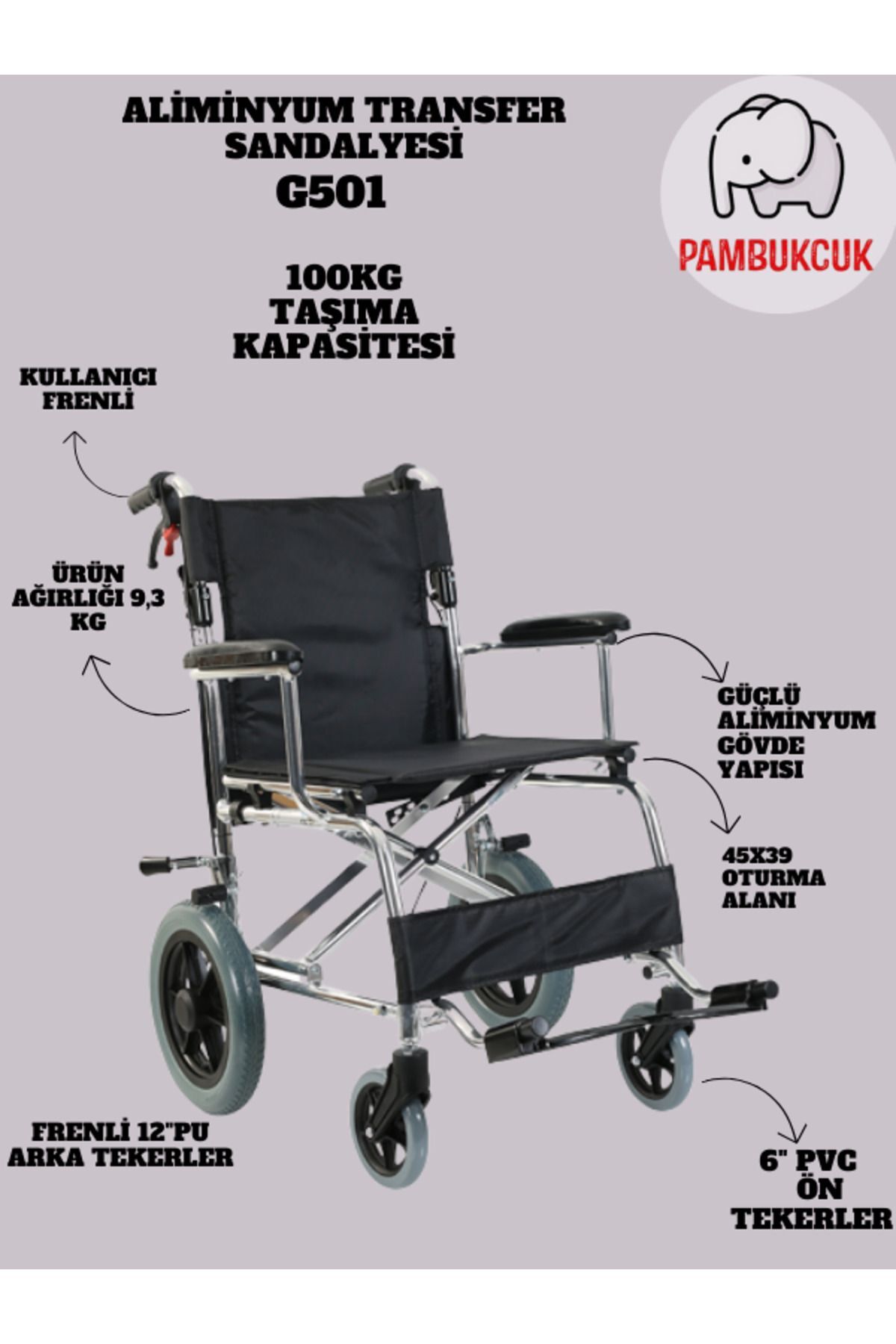G501 Alüminyum Transfer Sandalyesi