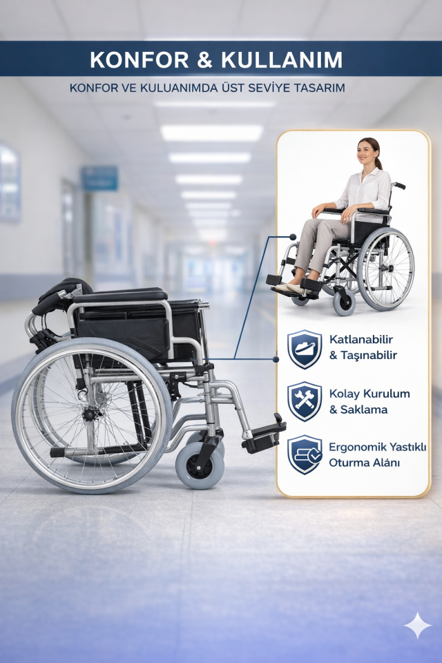 Golfi G132 Standart Manuel Tekerlekli Sandalye
