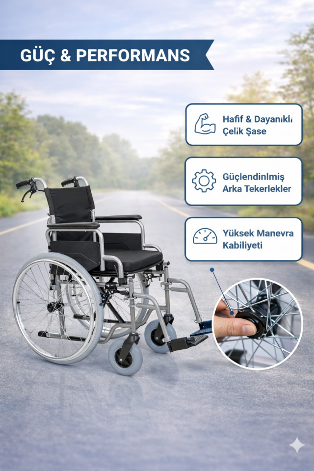 Golfi G132 Standart Manuel Tekerlekli Sandalye