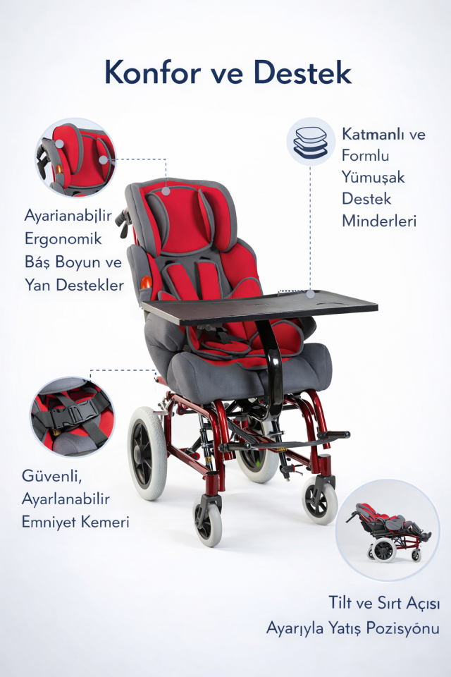 Golfi G468 Pediatrik (Çocuk) Cerebral Palsy Tekerlekli Sandalye