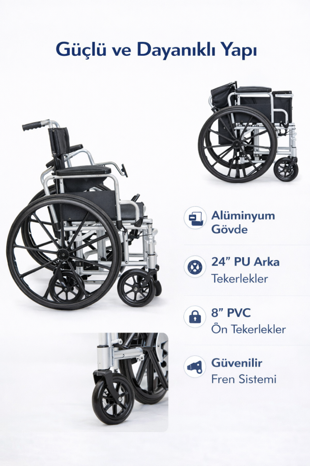 Golfi G630 Alüminyum Multi-Fonksiyonel Tekerlekli Sandalye