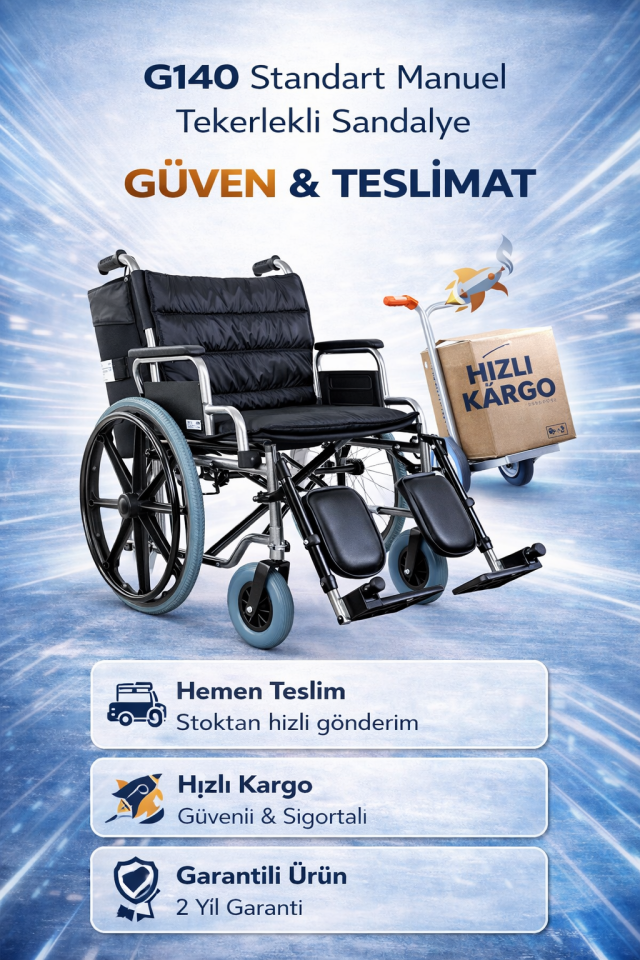 Golfi G140 Standart Manuel Bariatrik Tekerlekli Sandalye
