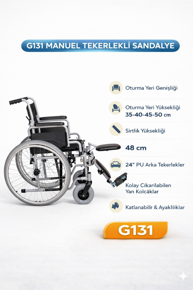 Golfi G131 Standart Manuel Tekerlekli Sandalye