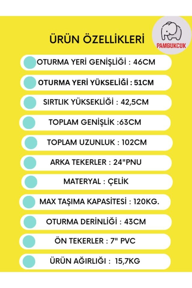 Golfi G103Y Standart Manuel Tekerlekli Sandalye