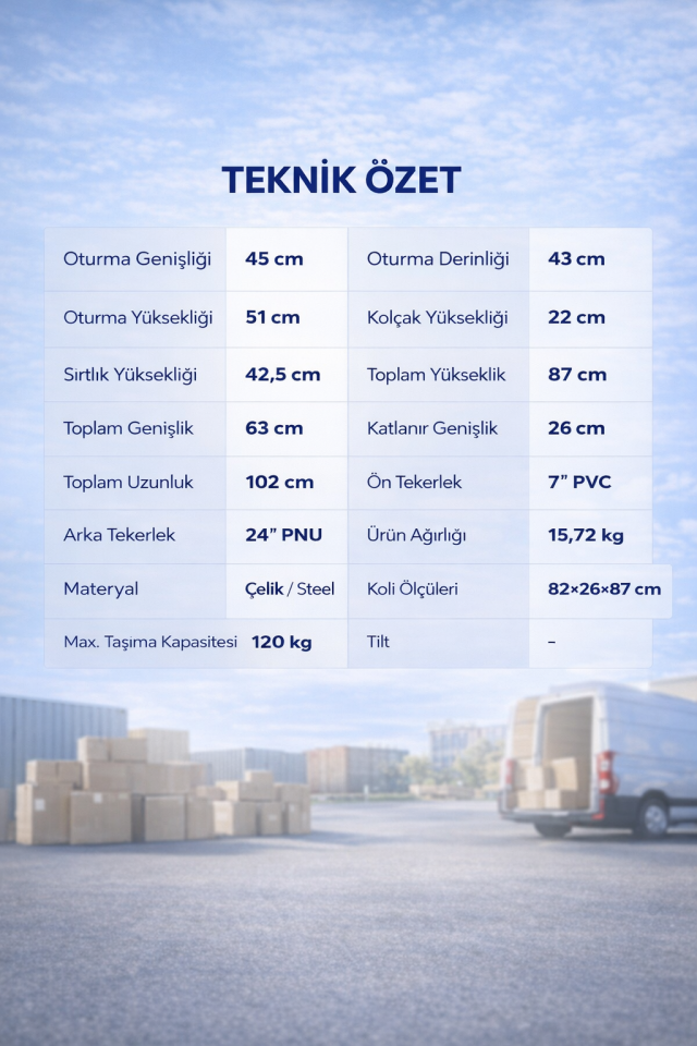 Golfi G103Y Standart Manuel Tekerlekli Sandalye