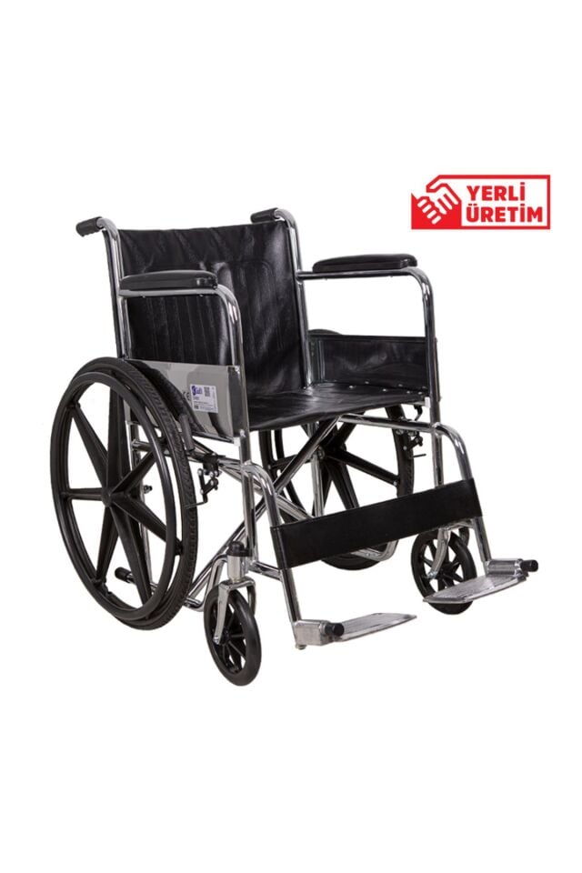Yerli Üretim Standart Manuel Tekerlekli Sandalye G101Y Deri Kumaş