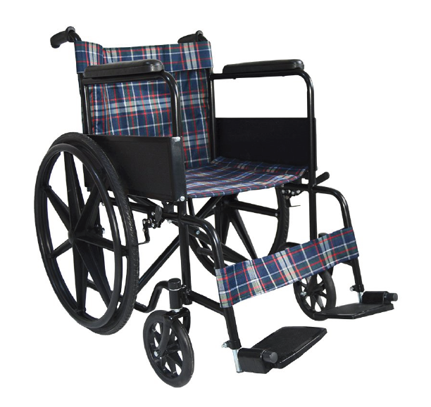 Golfi G100Y Standart Tekerlekli Sandalye (Ekose Kumaş)