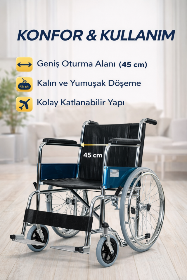 G101 Standart Manuel Tekerlekli Sandalye
