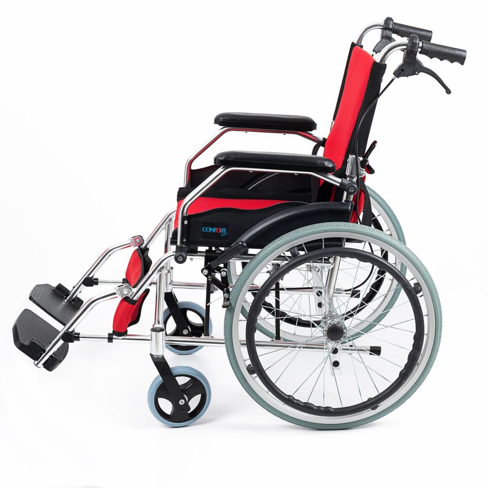 Comfort Plus KY863LAJ-A20 Kırmızı Alüminyum Özellikli Tekerlekli Sandalye