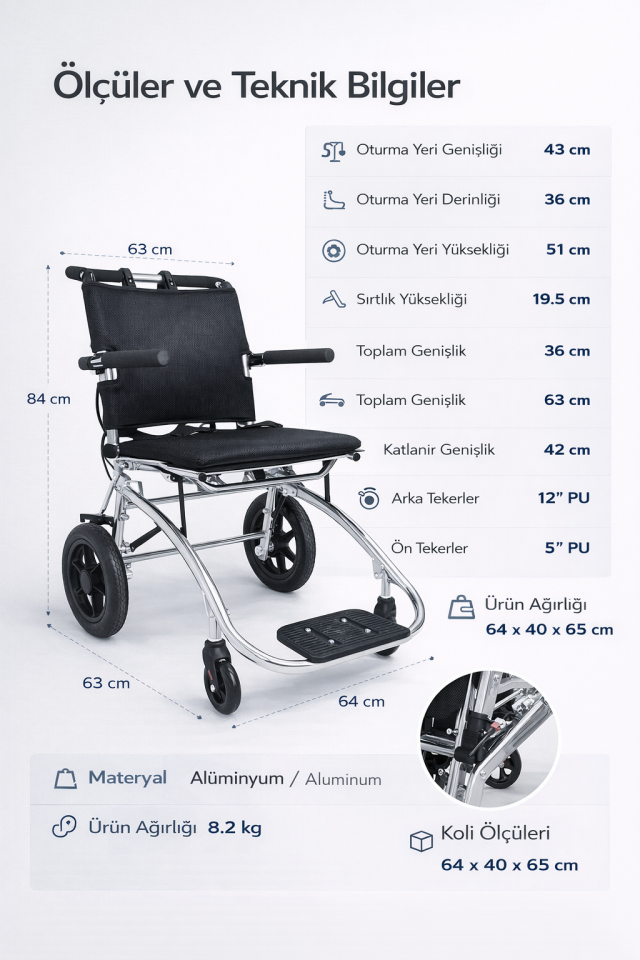 Golfi G509 Alüminyum Transfer Sandalyesi