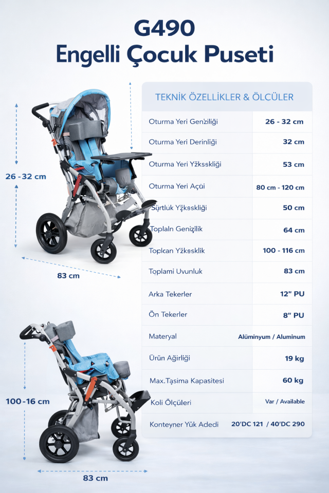 Golfi G490 Engelli Çocuk Puseti