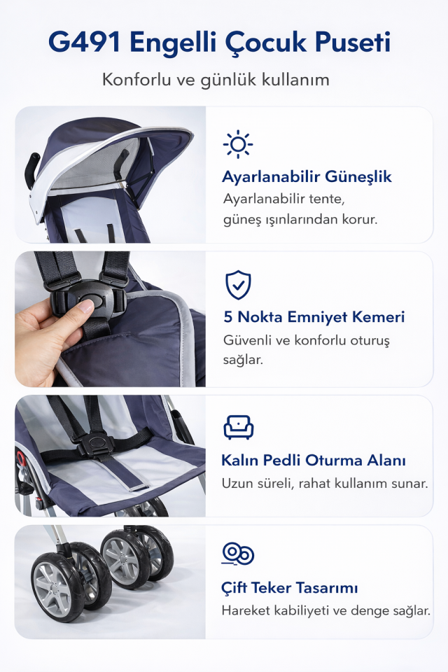 Golfi G491 Engelli Çocuk Puseti