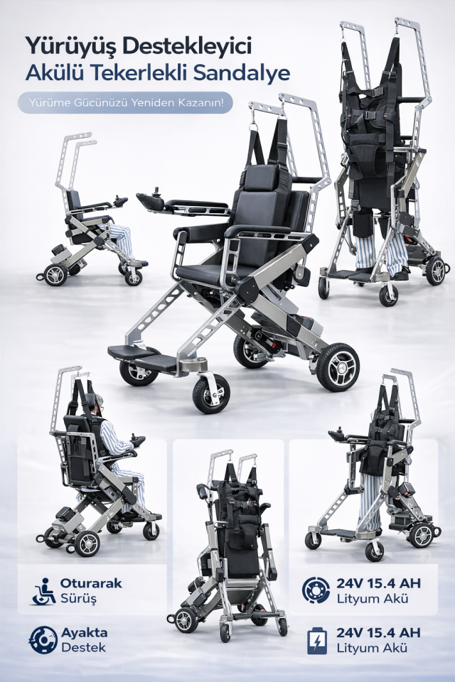 Scuba S770 Standie Yürüyüs Destekleyici Akülü Tekerlekli Sandalye