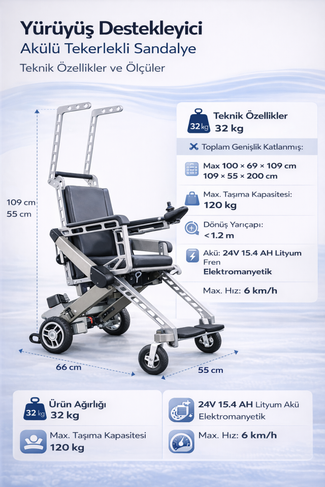 Scuba S770 Standie Yürüyüs Destekleyici Akülü Tekerlekli Sandalye